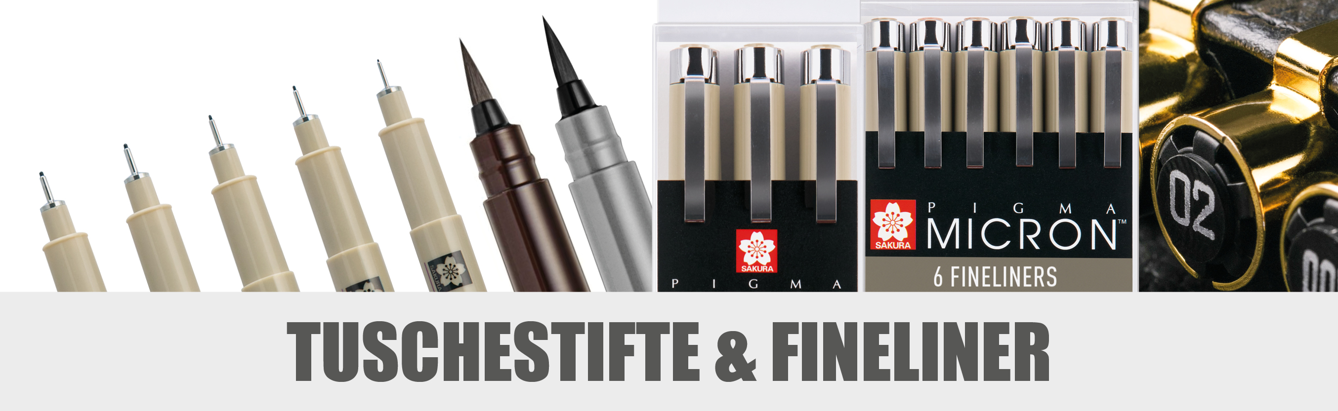 Banner Tuschestifte und Fineliner