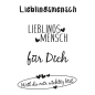 Preview: Stempel Clear, Lieblingsmensch, A7 / 74 x 105 mm, 4 - teilig, transparent