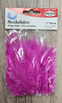 Marabufedern,  ca.12cm lang, 17 Stück (verschiedene Farben)