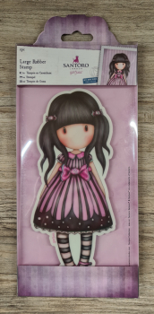 SANTORO Gorjuss Girl, Large Rubber Stamp, "Sugar and spice"