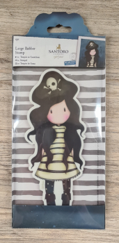 SANTORO Gorjuss Girl, Large Rubber Stamp, "Piracy"