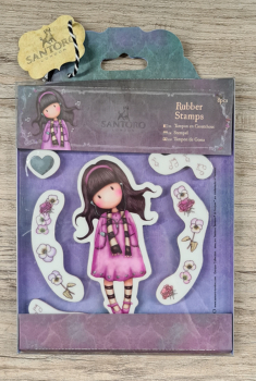 SANTORO Gorjuss Girl, Rubber Stamp, "Little song"