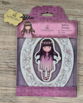 SANTORO Gorjuss Girl, Rubber Stamp, "Oops a daisy"