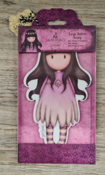 SANTORO Gorjuss Girl, Large Rubber Stamp, "Oops a daisy"