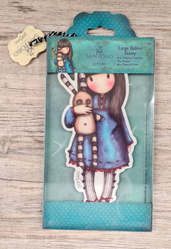 SANTORO Gorjuss Girl, Large Rubber Stamp, "Hush little bunny"
