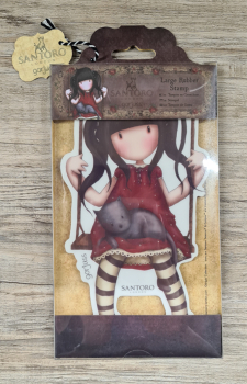SANTORO Gorjuss Girl, Large Rubber Stamp, "Ruby"