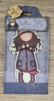 SANTORO Gorjuss Girl, Large Rubber Stamp, "Toadstools"
