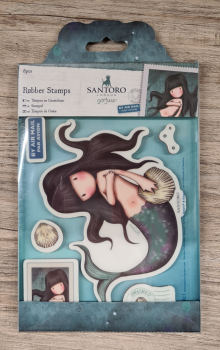 SANTORO Gorjuss Girl, Rubber Stamp, "Awashed"