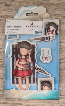 SANTORO Gorjuss Girl, Rubber Stamp, "Summer days"