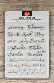 Clear stamps Silikonstempel Bujo/Kalender Monate 14 x 18 cm