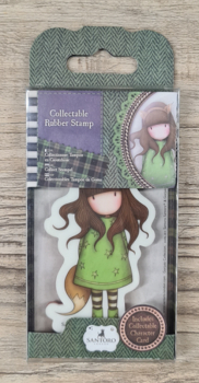 SANTORO Gorjuss Girl, Mini Rubber Stamp, Nr.17, " The fox"