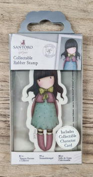 SANTORO Gorjuss Girl, Mini Rubber Stamp, Nr.52, "Waiting"
