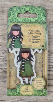 SANTORO Gorjuss Girl, Mini Rubber Stamp, Nr.26, " The Scarf"