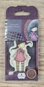 SANTORO Gorjuss Girl, Mini Rubber Stamp, Nr.13, "fairy lights"