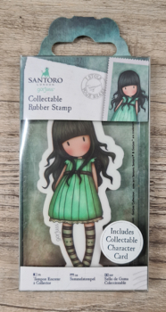 SANTORO Gorjuss Girl, Mini Rubber Stamp, Nr.47, "I stole your heart"