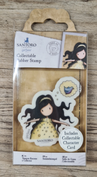 SANTORO Gorjuss Girl, Mini Rubber Stamp, Nr.44, " Free as a bird"