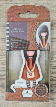 SANTORO Gorjuss Girl, Mini Rubber Stamp, Nr.09, " I gave you my heart"