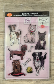 Clear stamps Silikonstempel Hunde 14 x 18 cm