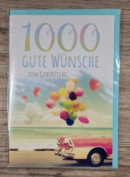 Karte - "1000 gute Wünsche zum Geburtstag" (KE)