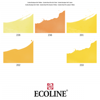 ECOLINE Brushpen - 5er Sets "Gelb"