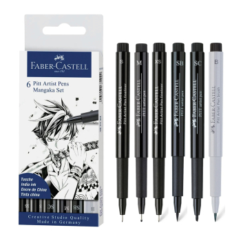 Pitt Artist Pen Ink Drawer Case of 6, Mangaka