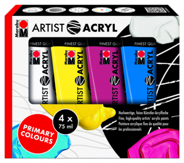 Marabu Artist Acryl 4er-Sortierung „Primary Colours"