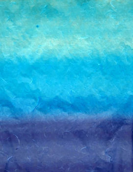 Schultüte 70 cm ECKIG, blauer Farbverlauf, blaue Schnüre – Tüll und Band frei wählbar