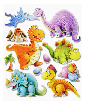Hobbyfun 3D Sticker XXL, Bogen 30 x 30 cm  - Dino