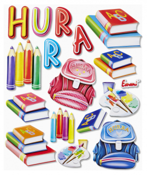 Hobbyfun 3D Sticker XXL, Bogen 30 x 30 cm  - Schule I