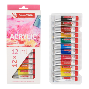 Acrylfarbe 12er Set, Mehrfarbig