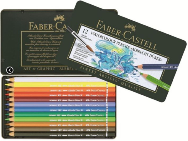 Albrecht Dürer Aquarellbuntstifte 12er Metall-Etui, Faber-Castell