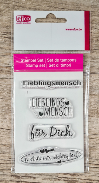 Stempel Clear, Lieblingsmensch, A7 / 74 x 105 mm, 4 - teilig, transparent