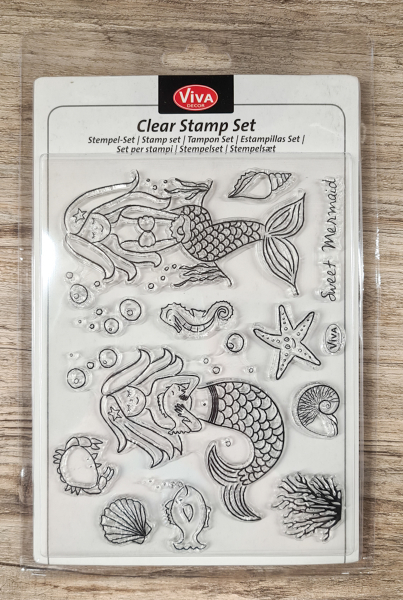 Clear stamps Silikonstempel Süße Meerjungfrau 14 x 18 cm