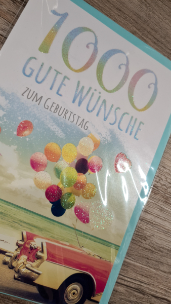 Karte - "1000 gute Wünsche zum Geburtstag" (KE)