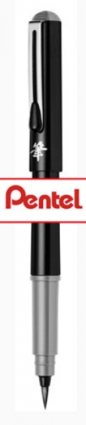 Pentel Pocket Brush - Stift und Nachfüller - schwarz