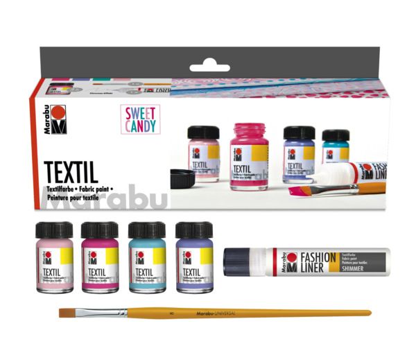Marabu Textil Trend-Set „Sweet Candy“ (4 x 15 ml)