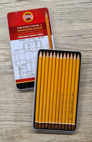 Graphitset "TECHNIC" mit 12 Stiften HB-10H