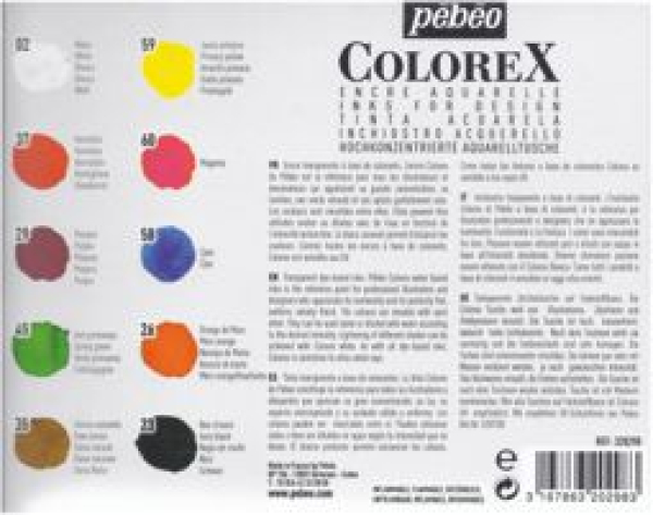 COLOREX-Einsteigerset mit 10 Aquarelltuschen á 20 ml