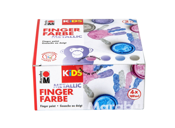 Marabu KiDS Fingerfarbe Set „Metallic“ 4 X 100 ML