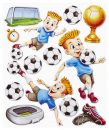 Hobbyfun 3D Sticker XXL, Bogen 30 x 30 cm  - Fußball II